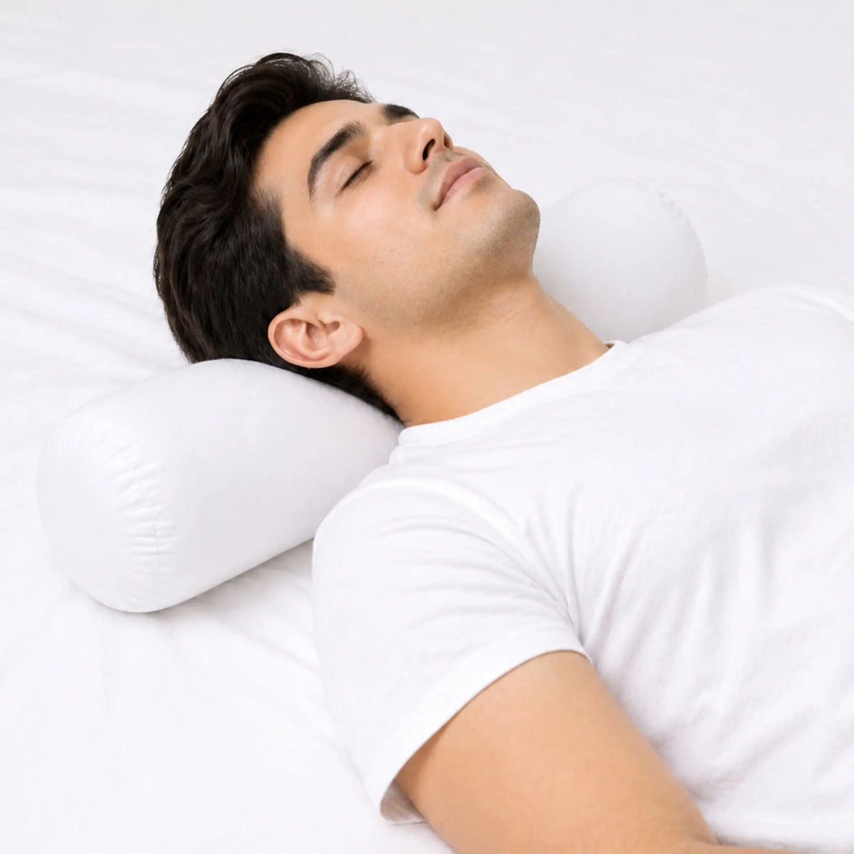 neck roll pillow for neck support and spinal alignment during sleep