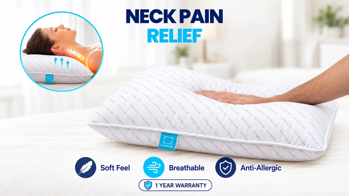 HypePillow medicated pillow designed for neck pain relief and comfortable sleep