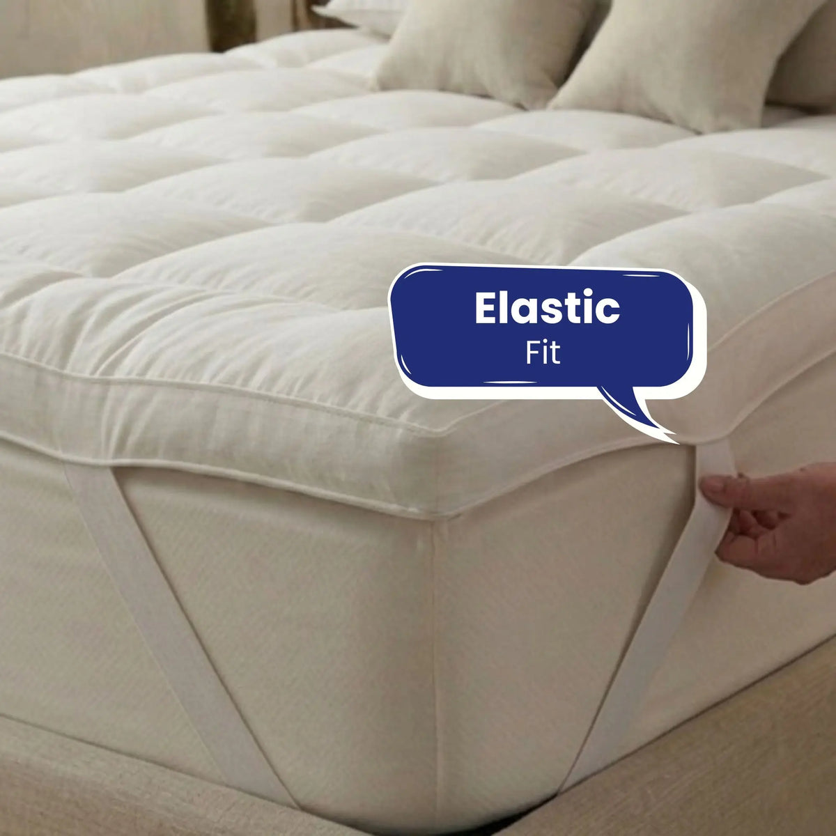 elastic corner straps mattress topper 1200 gsm fitted mattress topper secure grip soft topper