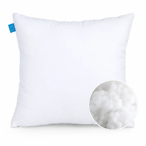 28x28 floor cushion filling with soft white square cushion insert on clean background
