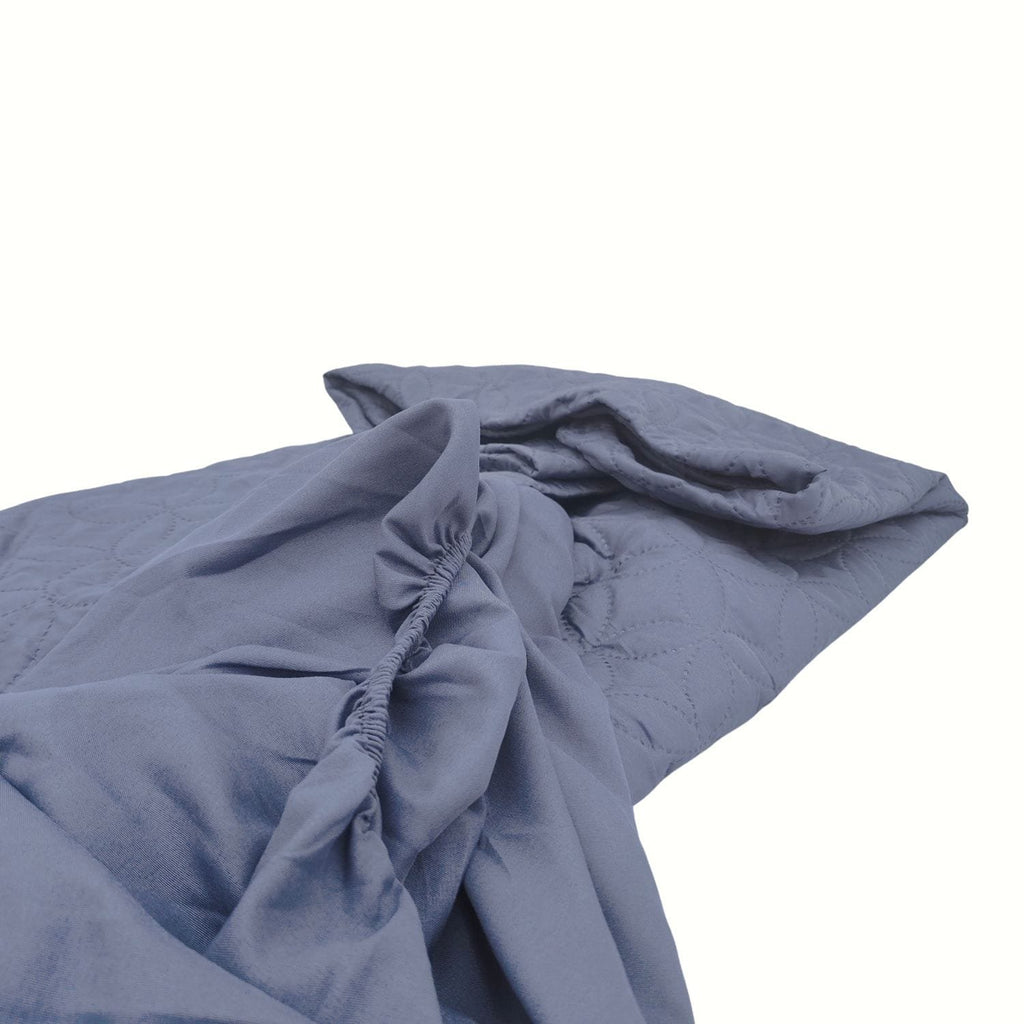 Grey Quilted Waterproof Mattress Protector